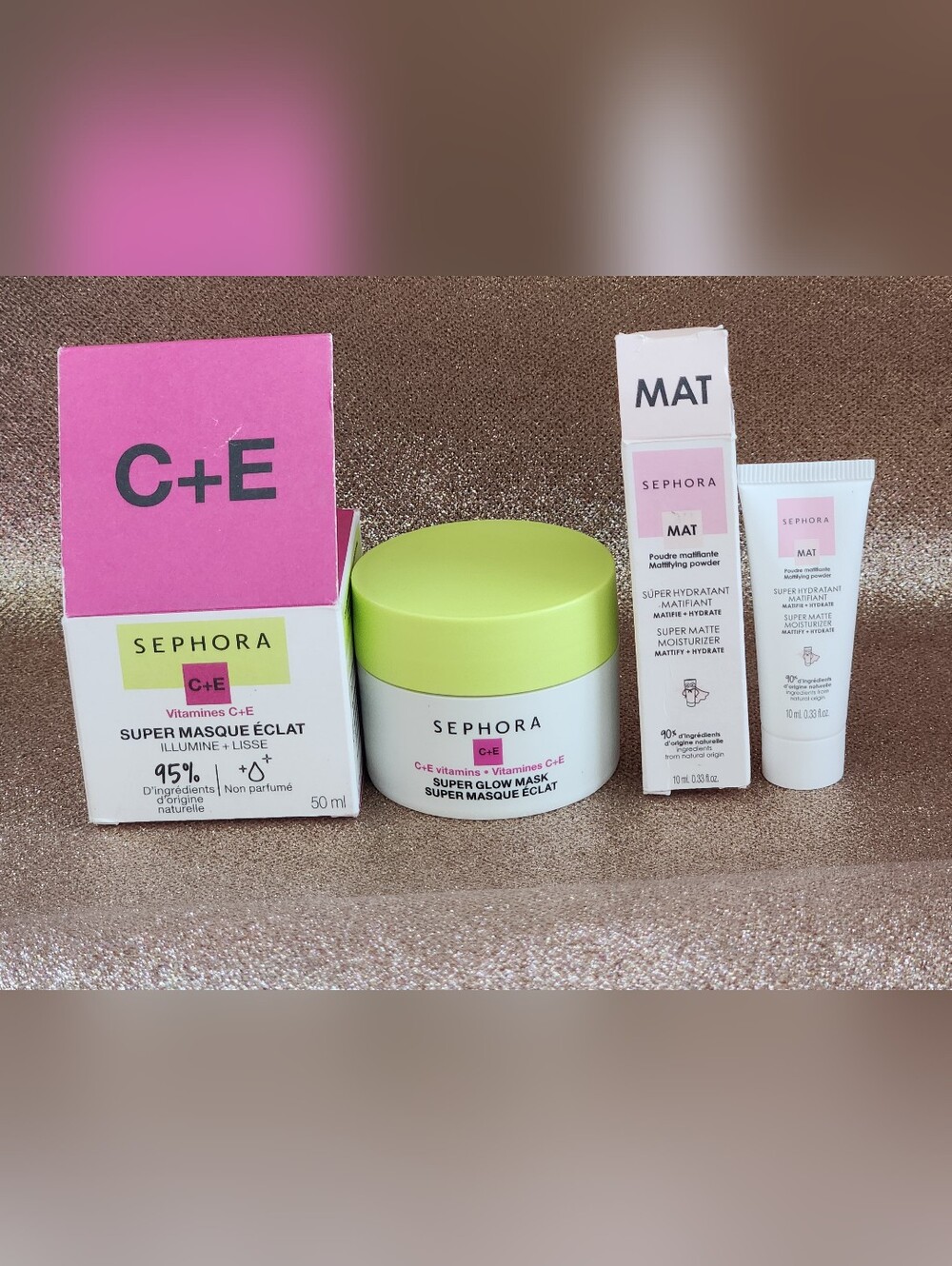 SEPHORA Skin Bundle - Super Glow Mask 50 & Mattifying Moisturizer - NIB